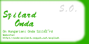 szilard onda business card